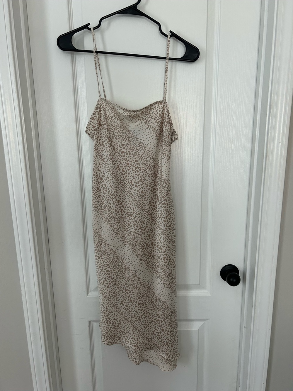 Forever 21 Beige Leopard Slip Midi Dress